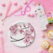 Mischmasch mittelrosa Kirschblossom Pappteller (Party)