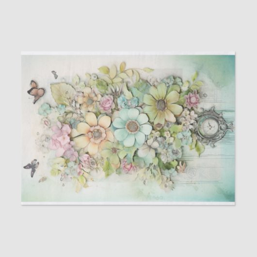 Mischmedien mit Schmetterlingen Seidenpapier (Vorderseite)