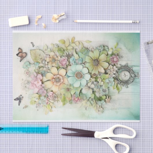 Mischmedien mit Schmetterlingen Seidenpapier (Handwerk)