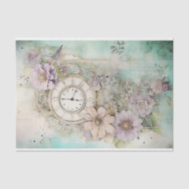 Mischmedien und -uhr seidenpapier