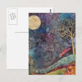 Mischmediensammlung Tree und Moon Postkarte (Vorne/Hinten)