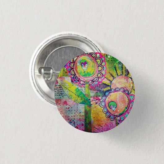 Mischmedium-Garten-Buttonknopf Button (Vorne & Hinten)