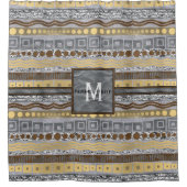 Mischmetallmonogramm-Badezimmer-bezauberndes Duschvorhang (Vorderseite)