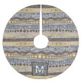 Mischmetallmonogramm-Weihnachtsbezaubernder Schein Polyester Weihnachtsbaumdecke (Vorderseite)