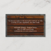 Mischobst/Bauer Market Business Card Visitenkarte (Rückseite)