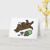 Mischous Chocolate Labrador Side Eye Karte (Gelbe Blume)