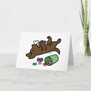 Mischous Chocolate Labrador Side Eye Karte