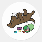 Mischous Chocolate Labrador Side Eye Runder Aufkleber (Vorderseite)