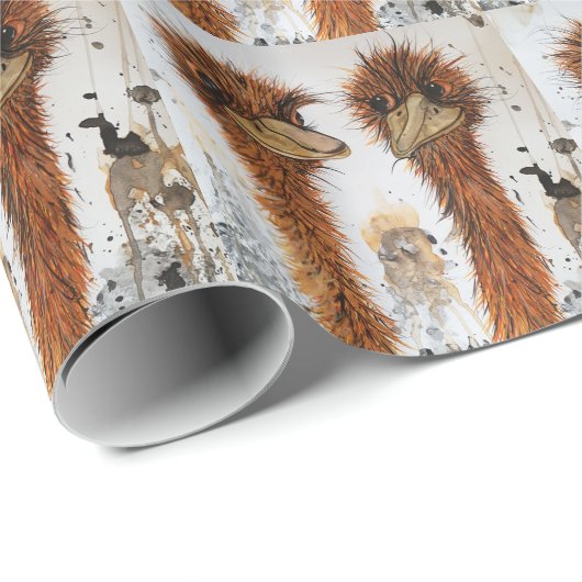 Mischous Emus Wrapping Paper Geschenkpapier (Rolleneckpunkt)