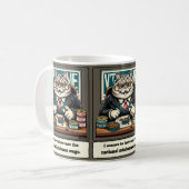 Mischous Meows: Der verrückte Katzenpolitiker Kaffeetasse (Vorderseite Links)