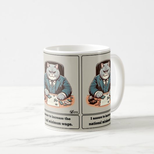 Mischous Meows: Der verrückte Katzenpolitiker Kaffeetasse (VorderseiteRechts)