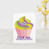 Mischous Sly Innuendo Cupcake Lick Me Birthday Karte (Gelbe Blume)
