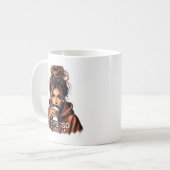 Mischous Smirk - Stylish Girl Sipping Coffee Kaffeetasse (Vorderseite Links)