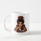 Mischous Smirk - Stylish Girl Sipping Coffee Kaffeetasse (Links)