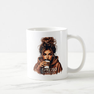 Mischous Smirk - Stylish Girl Sipping Coffee Kaffeetasse