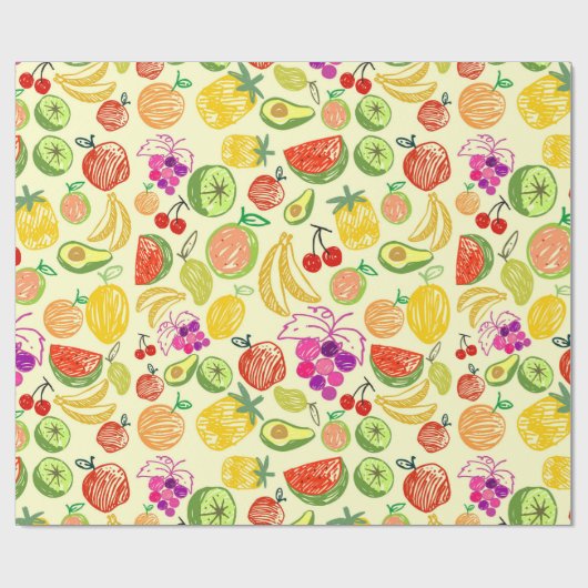 Mischpapier für Früchte Geschenkpapier (Flach)