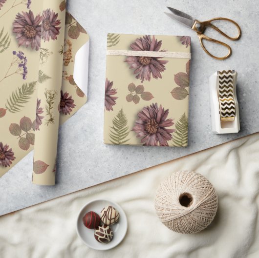 Mischpapiere aus getrockneter Blume Geschenkpapier (Basteln)