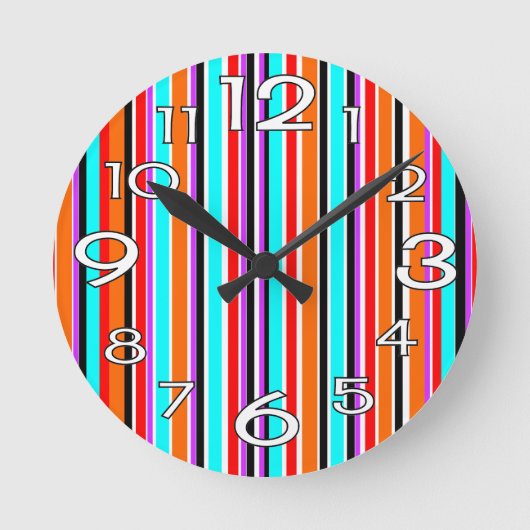 Mischstreifen Runde Wanduhr (Vorderseite)