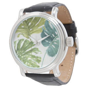 Mischtropische Palmen der GRÜNTÖNE-  Armbanduhr