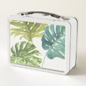 Mischtropische Palmen der GRÜNTÖNE-| Metall Brotdose (Rückseite)