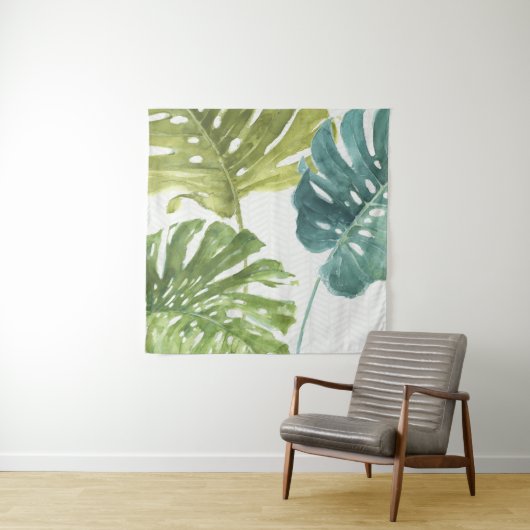 Mischtropische Palmen der GRÜNTÖNE-| Wandteppich (Beispiel (Horizontal))