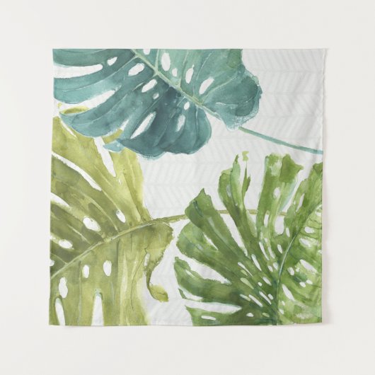 Mischtropische Palmen der GRÜNTÖNE-| Wandteppich (Vorderseite)