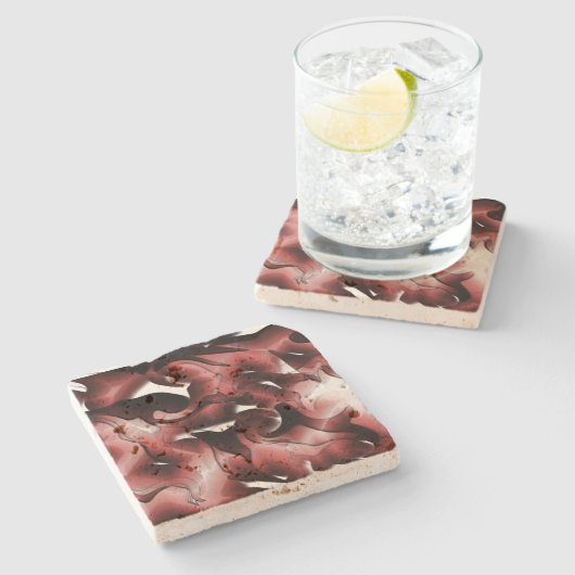 Mischung aus braunem Nebel und schlecht geschnitzt Steinuntersetzer (Seitenansicht)