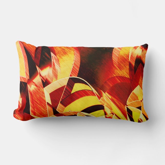 Mischung aus Gelbfärbung und dunkelrot, stark gest Lendenkissen (Vorderseite)