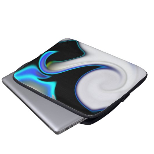 Mischung aus glattem und blauen Neonkurven über Sc Laptopschutzhülle (Vorne Knopf)