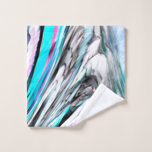 Mischung aus Gradienten und Drizzlen, Zyan und Ros Badhandtuch Set (Waschlappen)