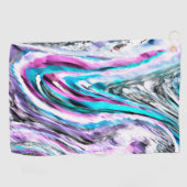 Mischung aus Gradienten und Drizzlen, Zyan und Ros Golfhandtuch (Horizontal)