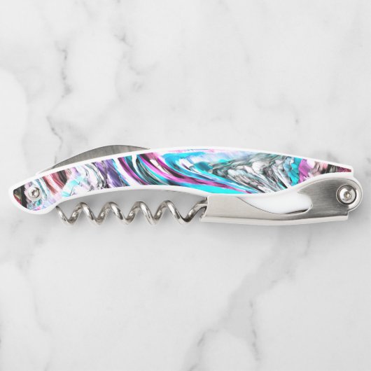 Mischung aus Gradienten und Drizzlen, Zyan und Ros Kellnermesser (Rückseite)