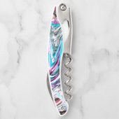 Mischung aus Gradienten und Drizzlen, Zyan und Ros Kellnermesser (Rückseite)