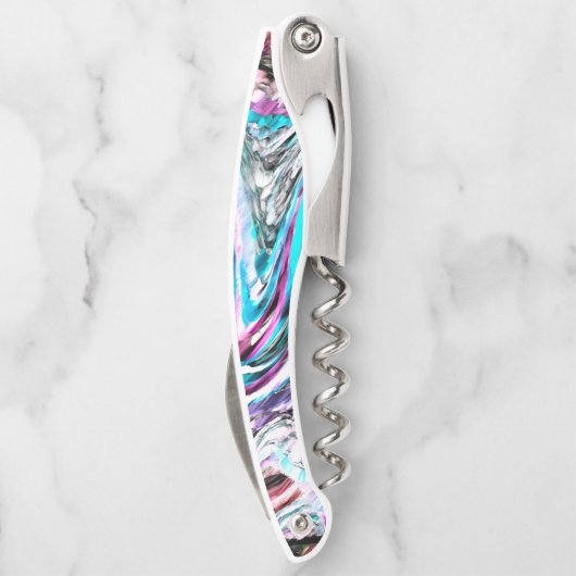 Mischung aus Gradienten und Drizzlen, Zyan und Ros Kellnermesser (Rückseite)