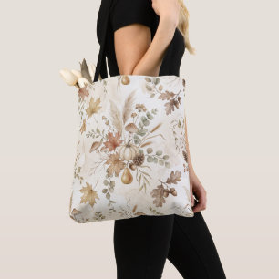 Mischung aus Herbstbotanicals und Vintage-Tragetas Tasche