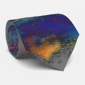 Mischung aus orangefarbenem und blauem Farbton mit Krawatte (Gerollt)