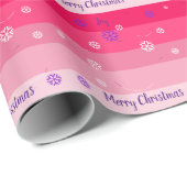Mischung aus rosa Streifen und Schneeflocken Geschenkpapier (Rolleneckpunkt)