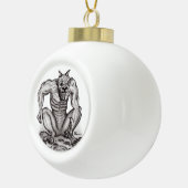 Mischung-Geschöpf - Schleppangel, Golem und Teufel Keramik Kugel-Ornament (Rechts)