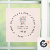 Mischung Schüssel Bäckerei Pale Pink Social Media Fensteraufkleber (Zuhause)
