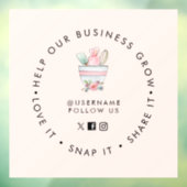 Mischung Schüssel Bäckerei Pale Pink Social Media Fensteraufkleber (Blatt 3)