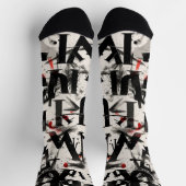 Mischung von Buchstaben in schwarz und rot Socken (Oben)