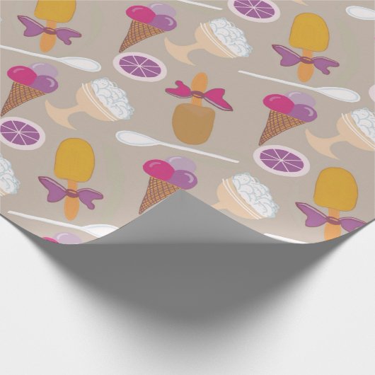 Mischung von Eiscrememuster Geschenkpapier (Ecke)
