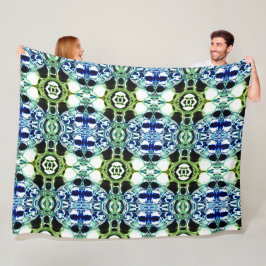 Mischung von Formen in blau und grün klar, metalli Fleecedecke