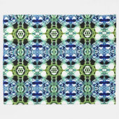 Mischung von Formen in blau und grün klar, metalli Fleecedecke (Vorderseite (Horizontal))