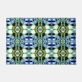 Mischung von Formen in blau und grün klar, metalli Fußmatte (Vorderseite)