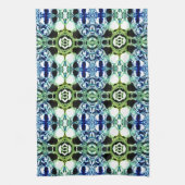 Mischung von Formen in blau und grün klar, metalli Geschirrtuch (Vertikal)