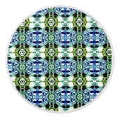 Mischung von Formen in blau und grün klar, metalli Keramikknauf (Vorderseite)