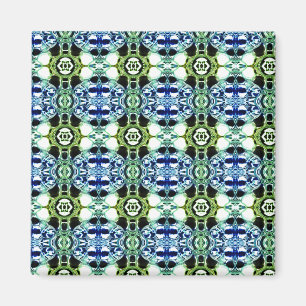 Mischung von Formen in blau und grün klar, metalli Magnet