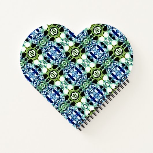 Mischung von Formen in blau und grün klar, metalli Notizblock (Rückseite)