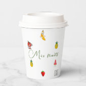 Mischung von Früchten Papiertasse Pappbecher (Rückseite)